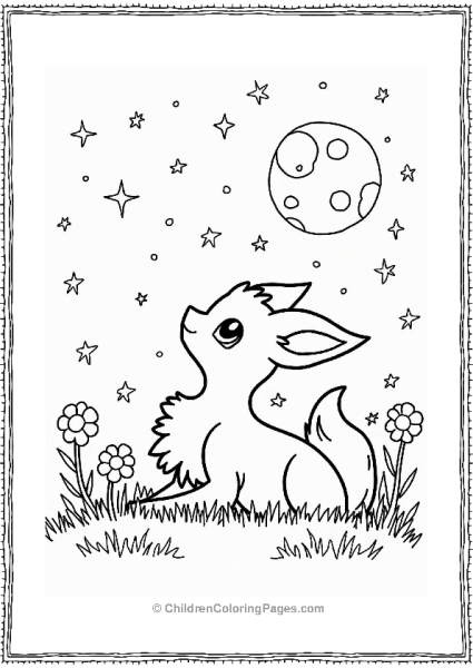 Espeon Under A Starry Sky Free PDF Printable