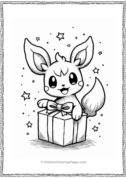 Espeon With A Gift Free PDF Printable