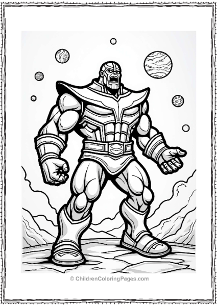Fearsome Thanos In Battle Stance Free PDF Printable