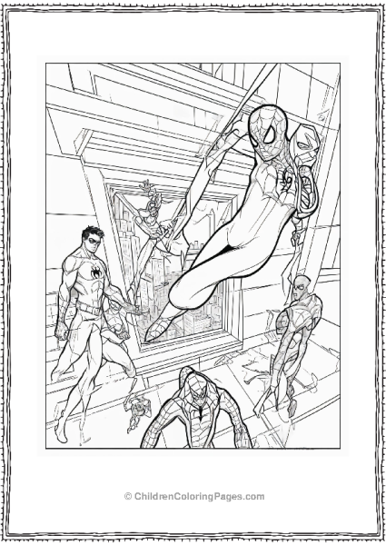 Five Superheroes With Spider Costume Free PDF Printable