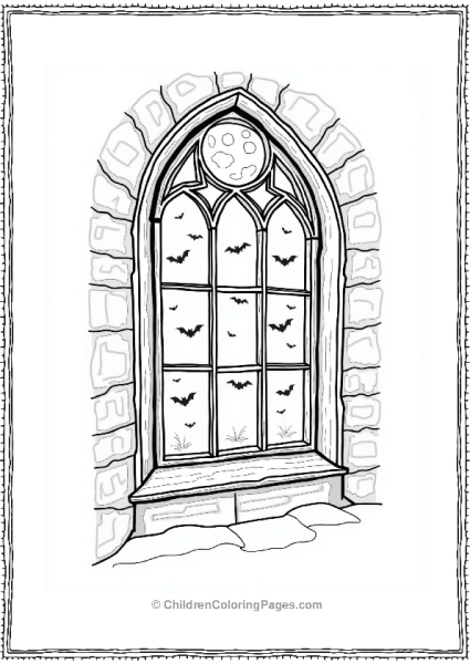 Harry Potter Haunted Hogwarts Window With Full Moon Free PDF Printable