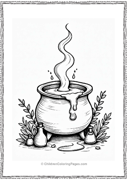 Harry Potter Hogwarts Cauldron With Magical Potion Free PDF Printable