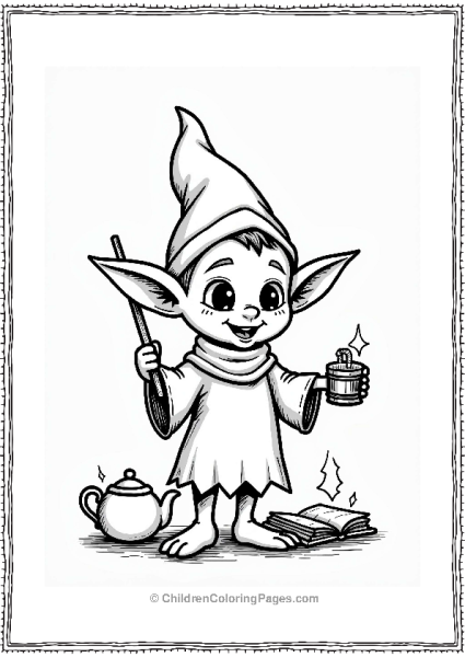 Harry Potter Hogwarts House Elf With Broomstick Free PDF Printable