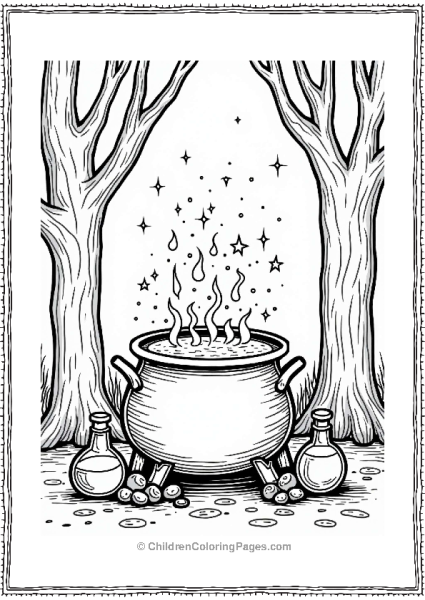 Harry Potter Hogwarts Magical Cauldron In The Forest Free PDF Printable