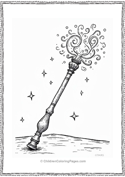 Harry Potter Hogwarts Magical Wand With Stars Free PDF Printable
