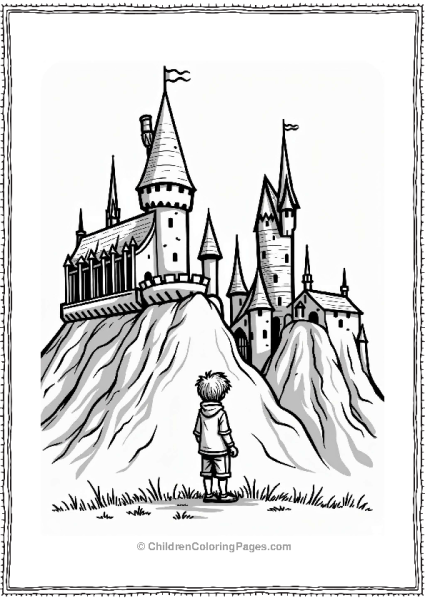 Harry Potter Ronald Weasley In Front Of A Whimsical Castle Free PDF Printable
