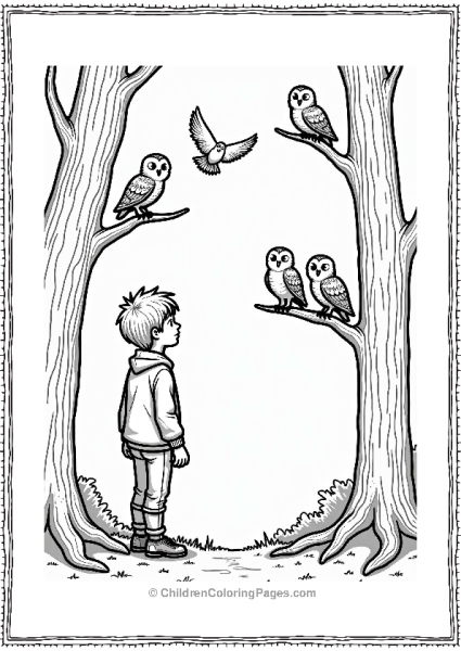 Harry Potter Ronald Weasley Observing Owls In The Forest Free PDF Printable
