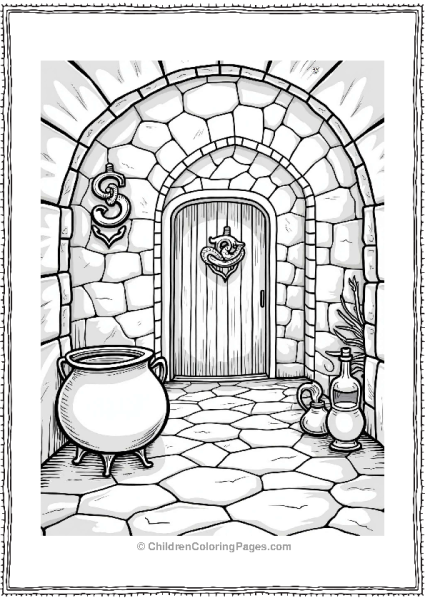 Harry Potter Slytherin Dungeon With Cauldron And Serpent Free PDF Printable