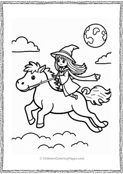 Harry Potter Thestral Flying With Young Witch Free PDF Printable