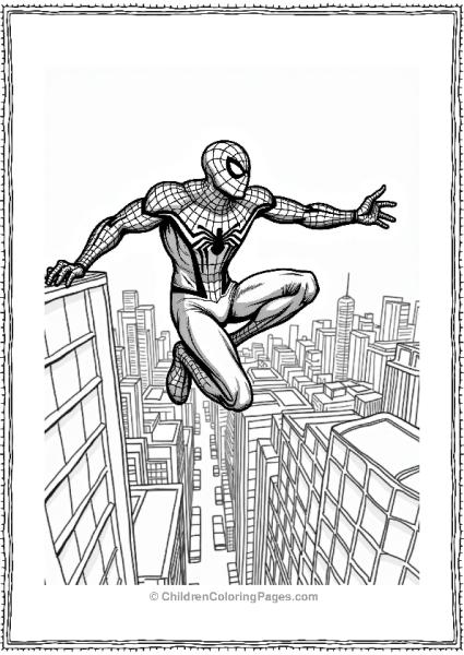 Iron Spider Swinging Through The City Free PDF Printable