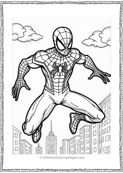 Iron Spider Web Slinging In The City Free PDF Printable