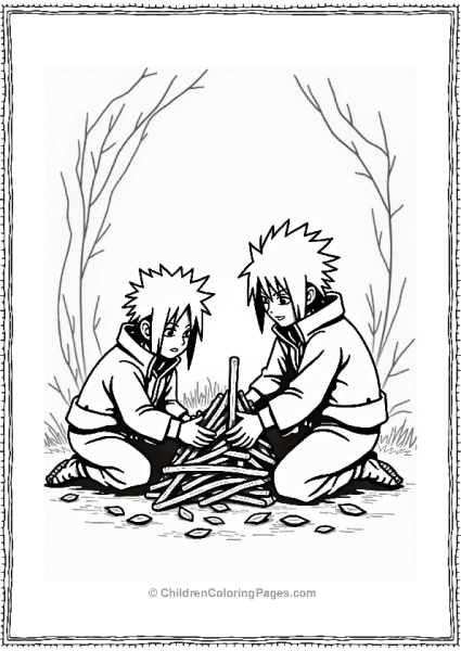 Itachi And Sasuke Build A Forest Fort Free PDF Printable