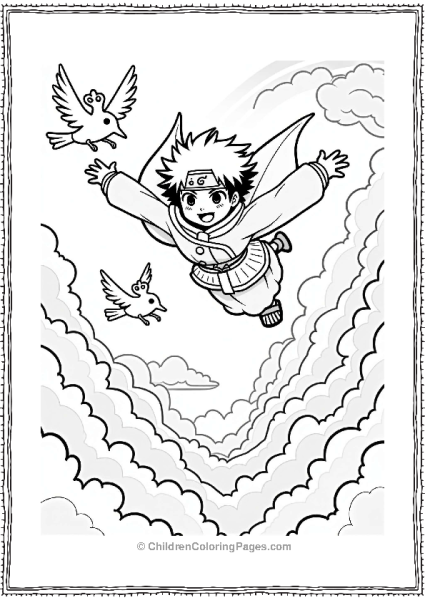 Itachi Flying In A Fantasy Sky Free PDF Printable