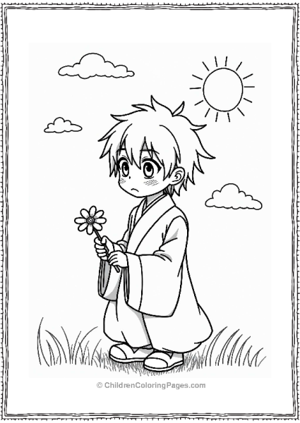 Itachi Holding A Flower Free PDF Printable