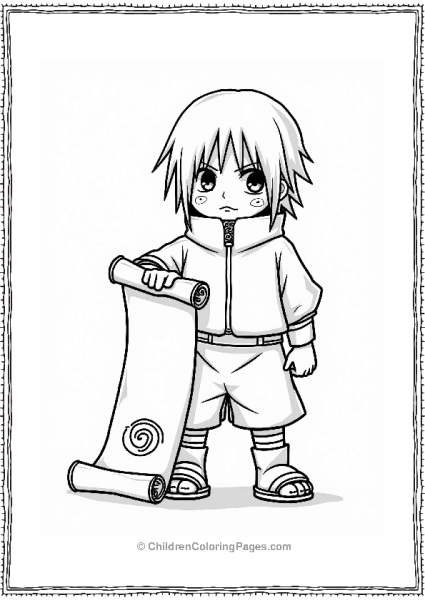 Itachi Holding A Scroll Free PDF Printable