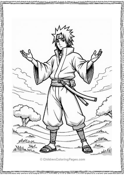 Itachi In A Battle Strategy Pose Free PDF Printable