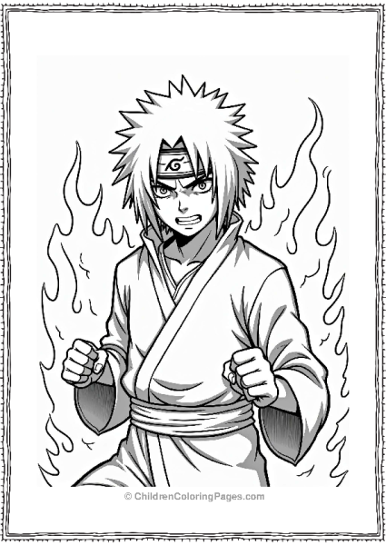 Itachi In Anger With Flames Free PDF Printable