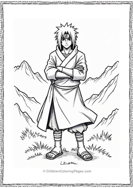 Itachi In Determination Against Mountains Free PDF Printable