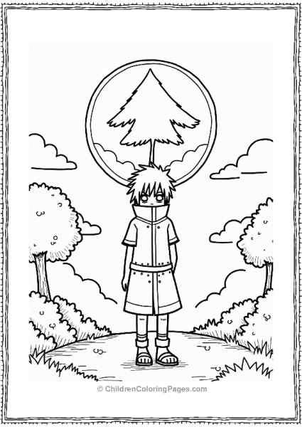 Itachi In Front Of The Leaf Village Free PDF Printable