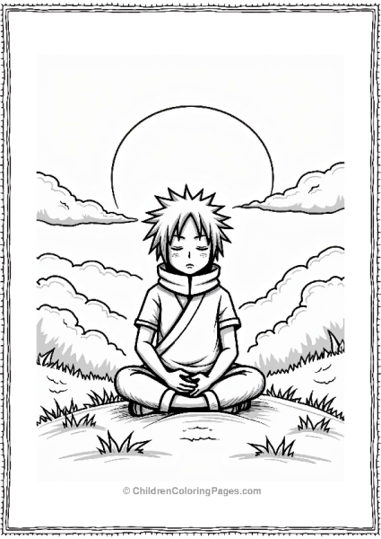 Itachi Meditating On A Hill Free PDF Printable