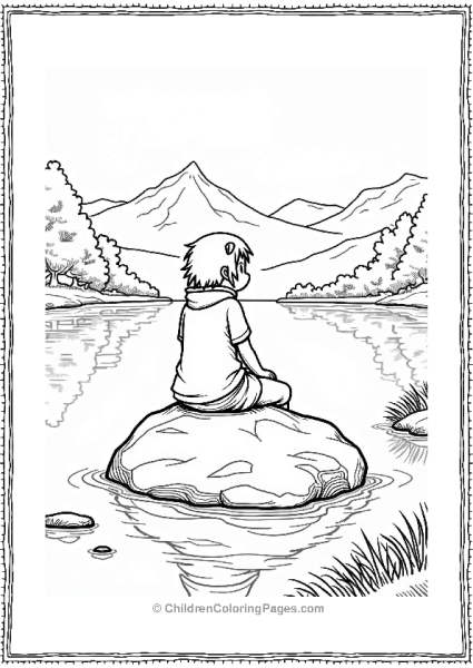 Itachi Sitting By A Lake Free PDF Printable