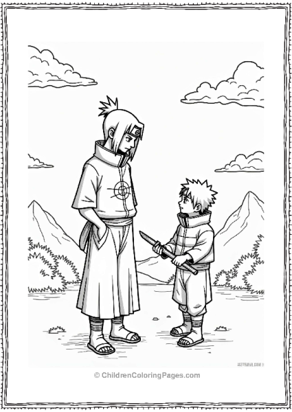 Itachi Teaching A Young Shinobi Free PDF Printable