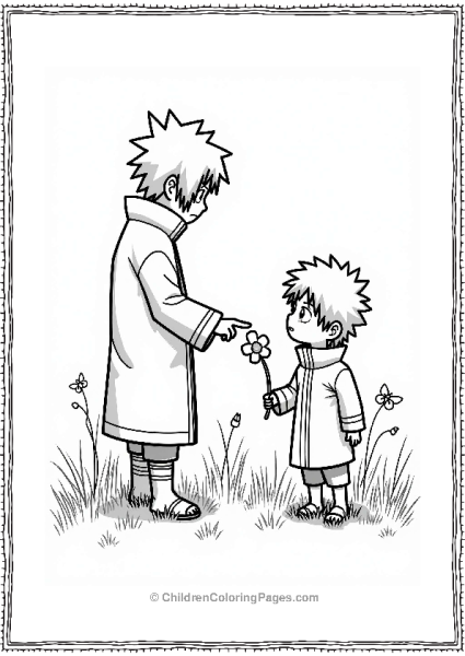 Itachi Teaching Sasuke About Flowers Free PDF Printable