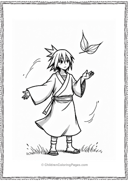 Itachi With A Floating Leaf Free PDF Printable