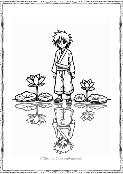 Itachis Calm Reflection By A Lake Free PDF Printable