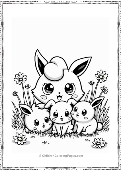 Jigglypuff And Bunnies In The Grass Free PDF Printable