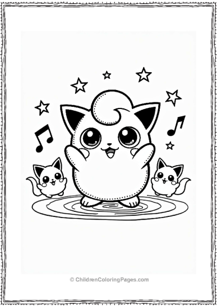 Jigglypuff And Friends Dancing Under Stars Free PDF Printable