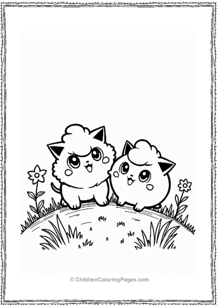Jigglypuff And Togepi Playing Together Free PDF Printable