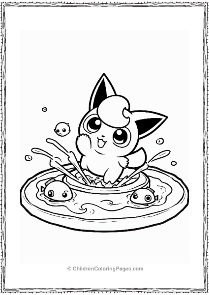 Jigglypuff At The Sparkling Fountain Free PDF Printable