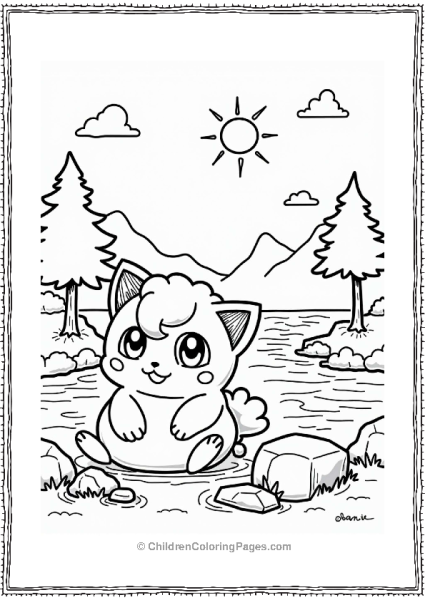 Jigglypuff By A Sparkling River Free PDF Printable
