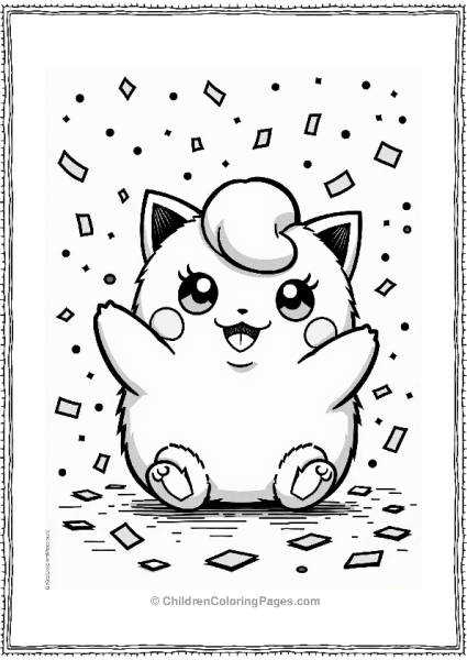 Jigglypuff Celebrating With Confetti Free PDF Printable