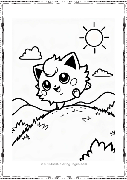 Jigglypuff Climbing A Hill Free PDF Printable