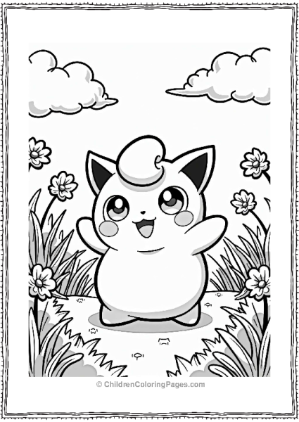 Jigglypuff Dancing Among Flowers Free PDF Printable