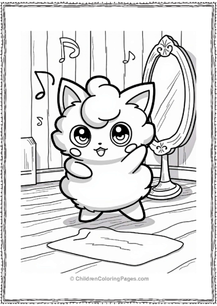 Jigglypuff Dancing In A Studio Free PDF Printable