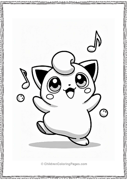 Jigglypuff Dancing With Bubbles Free PDF Printable