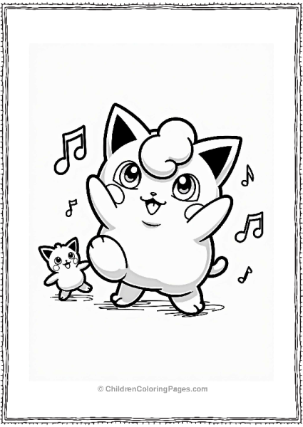Jigglypuff Dancing With Partner Free PDF Printable