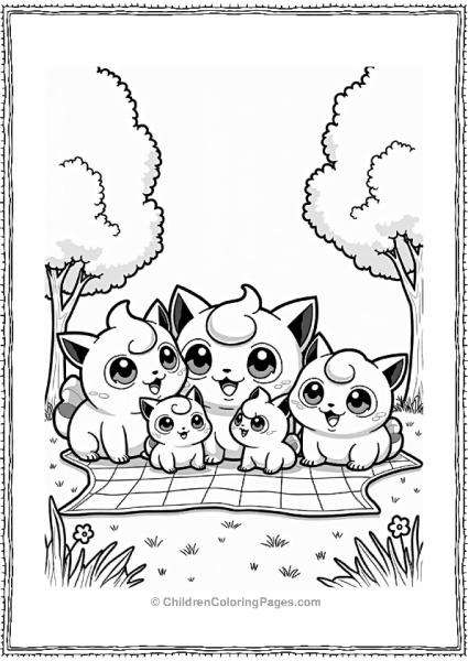 Jigglypuff Family Picnic In The Park Free PDF Printable