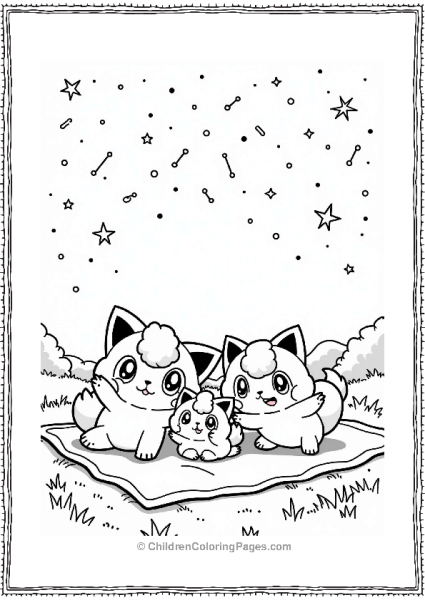 Jigglypuff Family Star Gazing Free PDF Printable