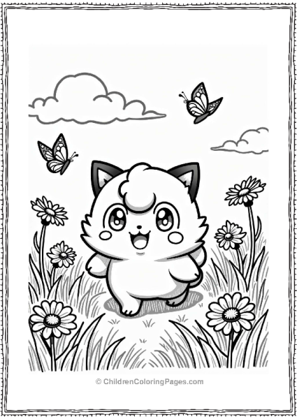 Jigglypuff In A Sunny Meadow Free PDF Printable