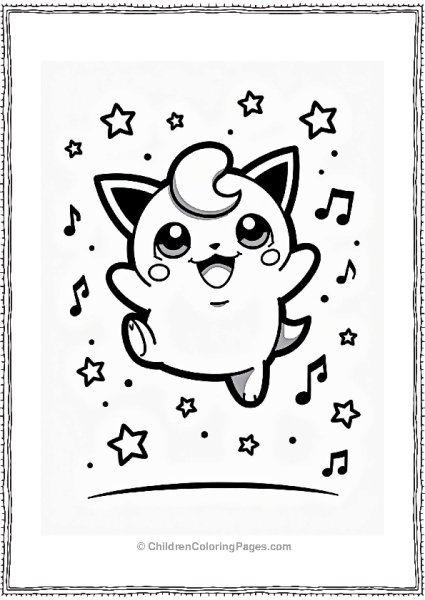 Jigglypuff Jumping With Joy Free PDF Printable