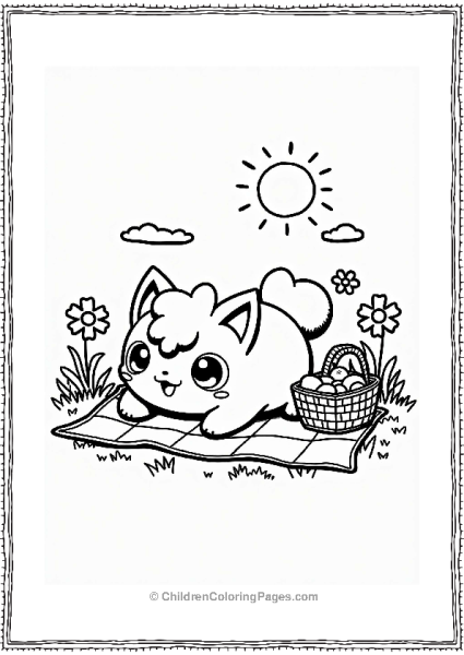 Jigglypuff On A Picnic Blanket Free PDF Printable