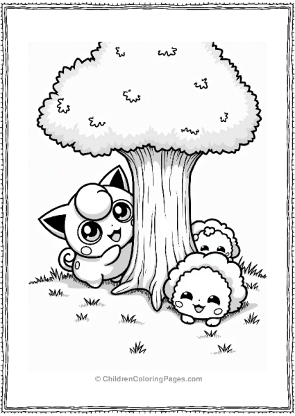 Jigglypuff Playing Hide And Seek Free PDF Printable