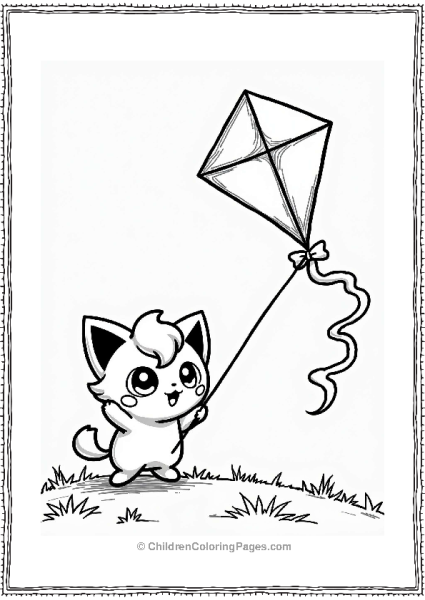 Jigglypuff Playing With A Kite Free PDF Printable