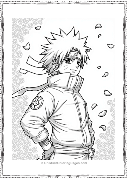 Kakashi In Cherry Blossom Wind Free PDF Printable