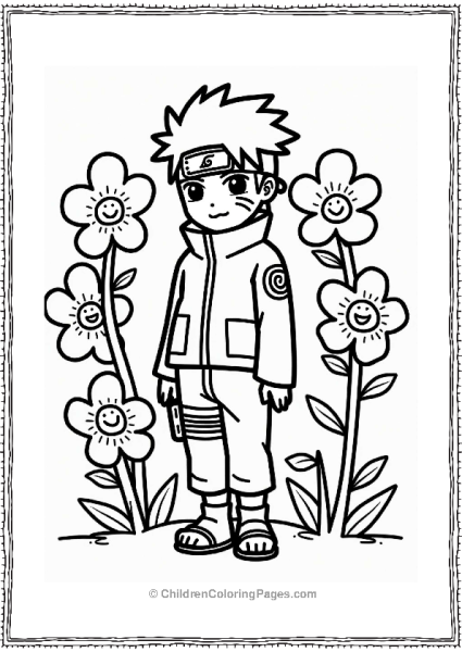 Kakashi With Cherry Blossom Friends Free PDF Printable