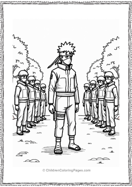 Kakashi With Training Dummies Free PDF Printable